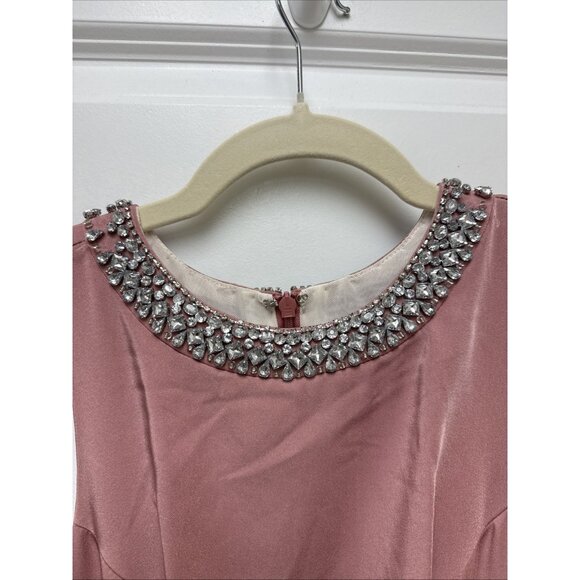 Mac Duggal Size 4 Pink 49093 Embellished Neck Trumpet Prom Formal Gown Dress - Picture 6 of 14